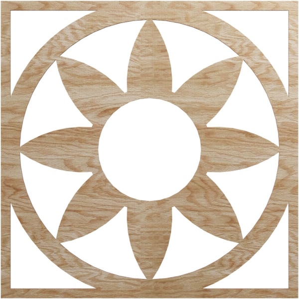 Ekena Millwork Blume Wood Fretwork Pierced Ceiling Medallion, Red Oak, 32"OD x 11 1/8"ID x 1/4"T CMWP32X32X0250BLRO - main